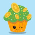 LUCKY CUPCAKE GREEN COINS 08