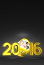 Lucky Daruma Doll And 2016 On Black Text Space