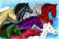 Lucky Eight Horses art, Feng shui