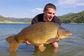 Carp fishing. Catch and release Royalty Free Stock Photo