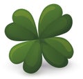 Lucky four-leaf clover in gradient effect over white background, Vector illustration Royalty Free Stock Photo
