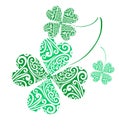 Lucky four leaf clovers