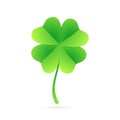 Lucky Four Leaf Simple Green Clover