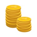 Lucky gold coin cartoon icon Royalty Free Stock Photo