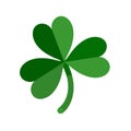 Lucky green shamrock three leaf clover for St. Patricks Day. Vector illustration isolated on white background Royalty Free Stock Photo