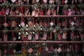 Lucky hanging ball decorations in A-ma chinese temple interior macau