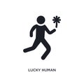 lucky human isolated icon. simple element illustration from feelings concept icons. lucky human editable logo sign symbol design Royalty Free Stock Photo