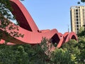 Lucky knot bridge (knot bridge or knot footbridge) in Meixi Lake District, Changsha city, Hunan. Pedestrian Bridge