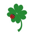 Lucky leaf with ladybug logo. isolate
