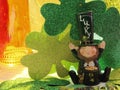 Lucky leprechaun, pot of gold, Rainbow... St Patrick's Day Royalty Free Stock Photo