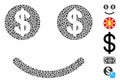 Lucky money smiley Mosaic Icon of Tremulant Elements