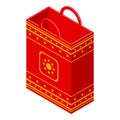 Lucky paper bag icon, isometric style Royalty Free Stock Photo