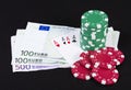 Lucky poker hand Royalty Free Stock Photo