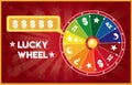 Lucky prize wheel flat illustration vector Royalty Free Stock Photo
