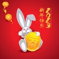 Lucky Rabbit Bringing Wealth, Happy Chinese New Year