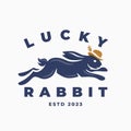 Lucky rabbit hat logo icon