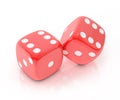 Lucky red dice isolated on white background Royalty Free Stock Photo