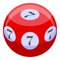 Lucky seven ball icon, isometric style