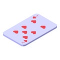 Lucky seven cards icon, isometric style