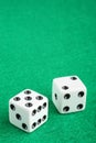 Lucky seven dice on gambling table Royalty Free Stock Photo