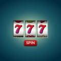 Lucky seven 777 slot machine. Casino vegas game. Gambling fortune chance. Win jackpot money