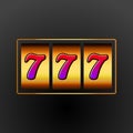 Lucky seven 777 slot machine. Casino vegas game. Gambling fortune chance. Win jackpot money Royalty Free Stock Photo