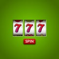 Lucky seven 777 slot machine. Casino vegas game. Gambling fortune chance. Win jackpot money Royalty Free Stock Photo