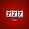 Lucky seven 777 slot machine. Casino vegas game. Gambling fortune chance. Win jackpot money