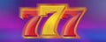 Lucky sevens 777. Casino Las Vegas jackpot Royalty Free Stock Photo