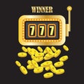 Lucky sevens jackpot in golden slot machine