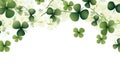 Lucky Shamrock and Clover Border for a Festive St. Patrick's Day Design - Generative AI Royalty Free Stock Photo