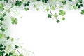 Lucky Shamrock and Clover Border for a Festive St. Patrick's Day Design - Generative AI Royalty Free Stock Photo