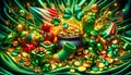 a lucky shamrock st patricks day luck clover pot gold holiday decoration Ireland season rainbow golden celtic Irish march