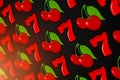 Lucky Slot Seven Cherries Royalty Free Stock Photo