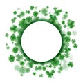 Lucky spring design with shamrock. Clover round border. EPS Royalty Free Stock Photo