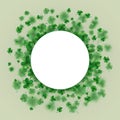 Lucky spring design with shamrock. Clover round border. EPS 10 vector Royalty Free Stock Photo