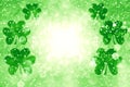 Lucky St Patrick\'s Day shamrock sale background border