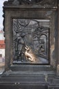 The lucky stone on prague bridge