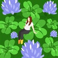 Lucky Symbols Floral Background