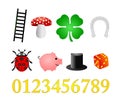 Lucky symbols isolated Royalty Free Stock Photo