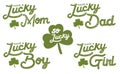 So Lucky Typographic St. Patrick`s Day Vintage Lettering Set