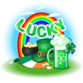 Lucky. Vector illustration for St. Patrick`s Day. Royalty Free Stock Photo