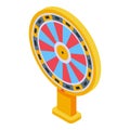 Lucky wheel lottery icon, isometric style