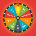 Lucky wheel template. color lucky wheel with money amount Royalty Free Stock Photo