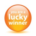 Lucky winner button Royalty Free Stock Photo