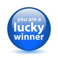 Lucky winner button Royalty Free Stock Photo