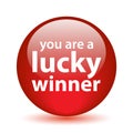 Lucky winner button Royalty Free Stock Photo