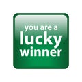 Lucky winner button Royalty Free Stock Photo