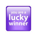 Lucky winner button Royalty Free Stock Photo