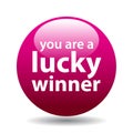 Lucky winner button Royalty Free Stock Photo